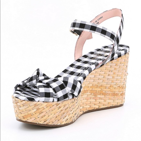 ⚡️New! Kate Spade Tilly Gingham Wedge sandal-7.5 - Picture 2 of 8